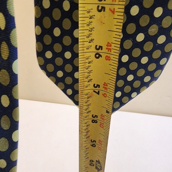 BROOKS Basixs Men's Polka Dot Green Pure Silk Tie - Picture 9 of 9